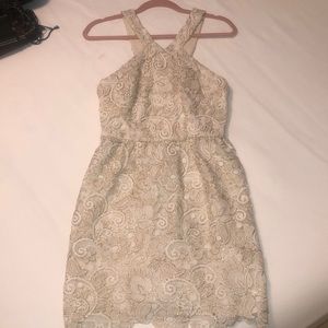 Club Monaco NWT Ivory and Gold Lace Dress 6